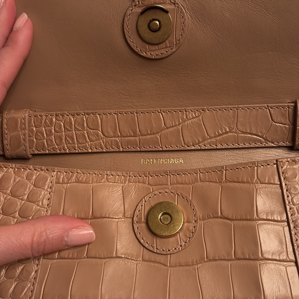 PRICE DROP! EUC Balenciaga XS Downtown Croc-Embossed Bag - Picture 4 of 9